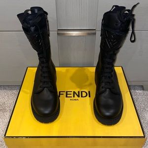 Fendi Biker Calf Leather Boots